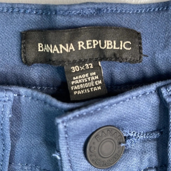 BANANA REPUBLIC NWT Blue Slim Fit Brushed Cotton Stretch Chinos Preppy 30x32 - Picture 8 of 13